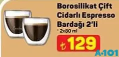 BOROSİLİKAT ÇİFT CİDARLI ESPRESSO BARDAĞI 2'Lİ 2X80 ML BOROSİLİKAT ÇİFT CİDARLI ESPRESSO BARDAĞI 2'Lİ 2X80 ML
